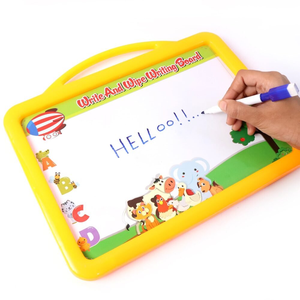 06_drawing-board.jpg Kids Writing Board Set – Double-Sided Whiteboard & Blackboard