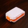 Portable Pill Organizer – Dual-Sided 8 Compartments Orange Box