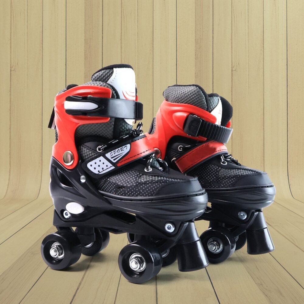 Adjustable Quad Roller Skates – Medium Size with Safety Features for Kids