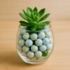 Glass Marbles Pack of 30 – Classic White with Colorful Swirls