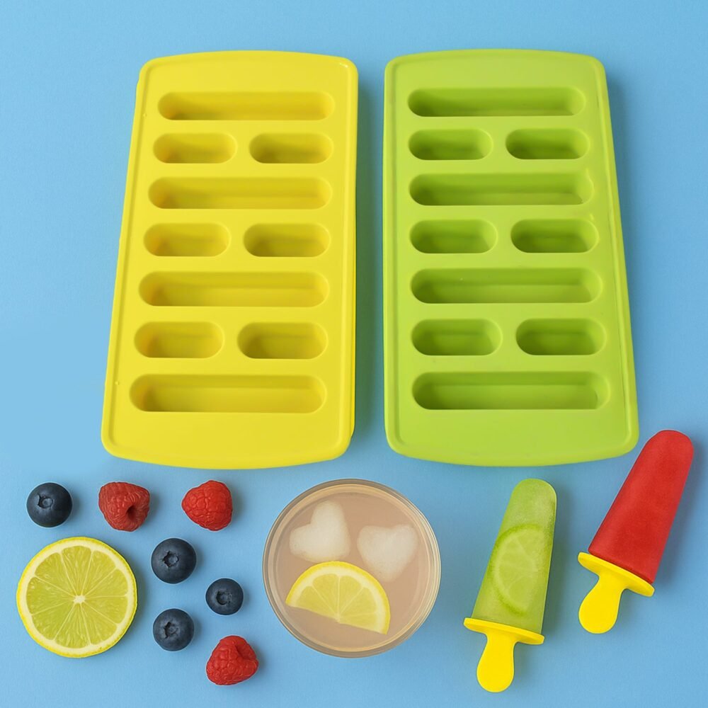 Plastic Ice Cube Tray Set – Flexible BPA-Free 4-Piece Molds