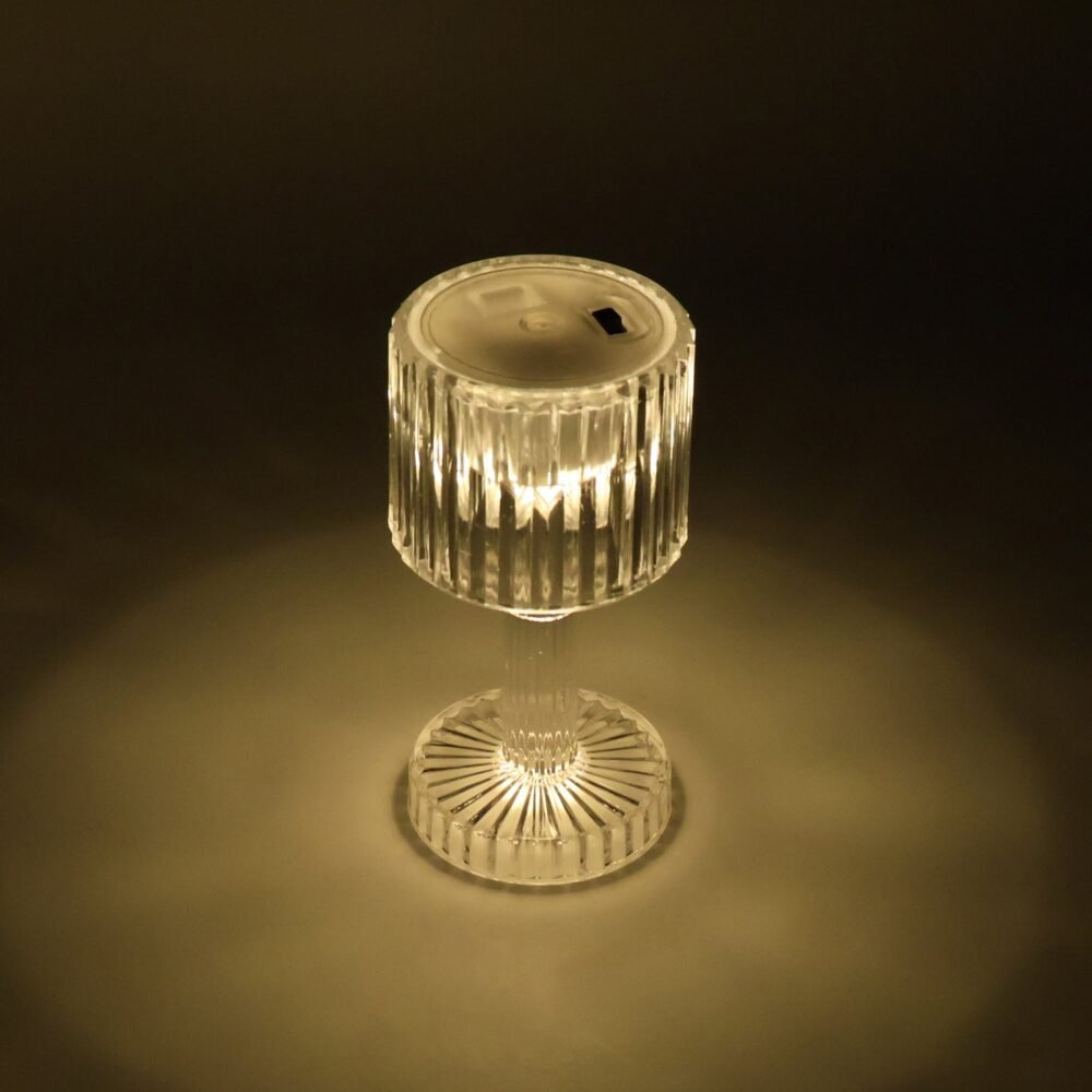 LED Crystal-Effect Table Lamps – Set of 4 Elegant Mini Lights