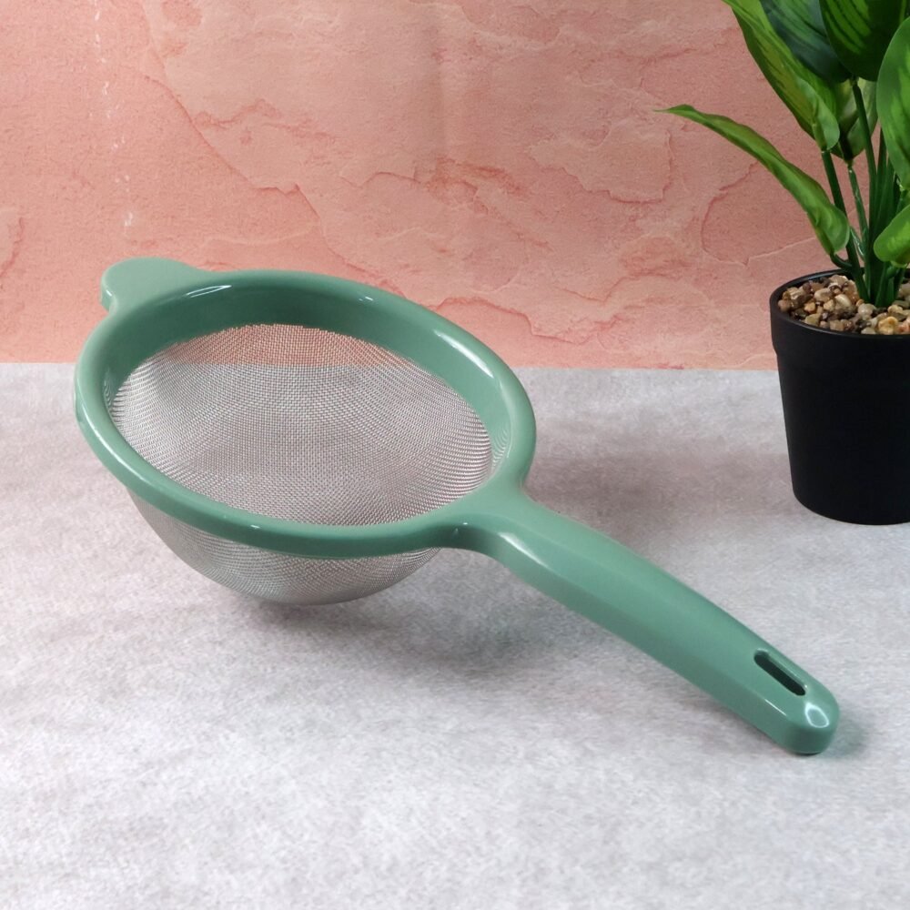 Large Kitchen Strainer – Fine Stainless-Steel Mesh with Easy-Grip