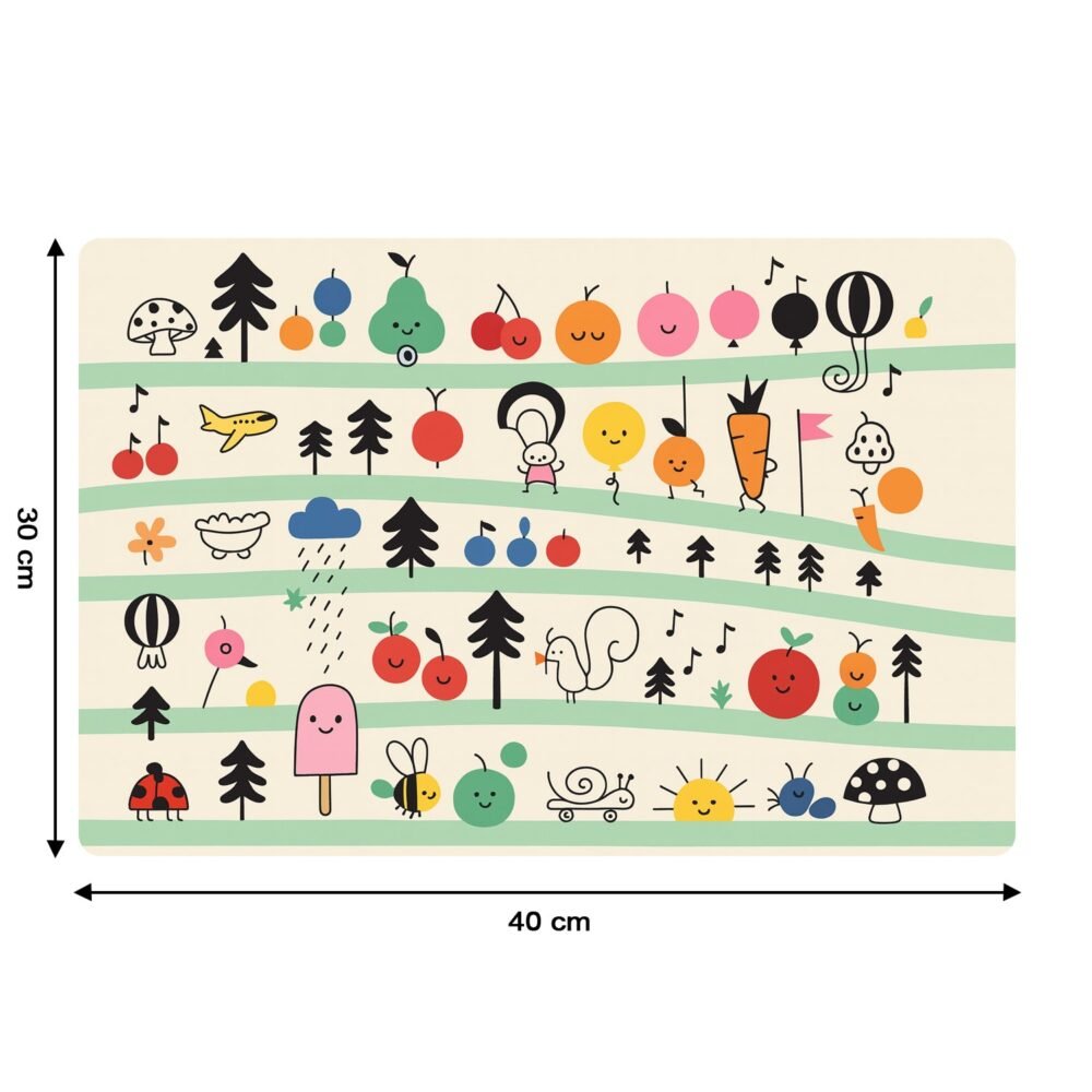 06_table-mat.jpg Kids Placemat Set – Colorful Cartoon Designs, Easy Clean