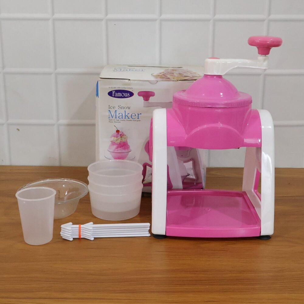 Manual Portable Pink Gola Maker – Hygienic Ice Slush Maker