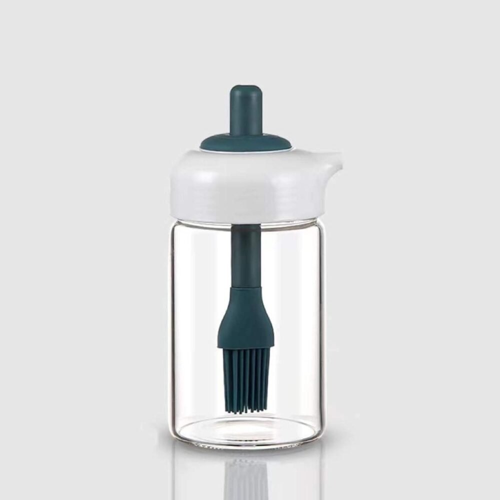 Glass Oil Dispenser with Brush ñ Borosilicate Kitchen Bottle | Own Hydrate