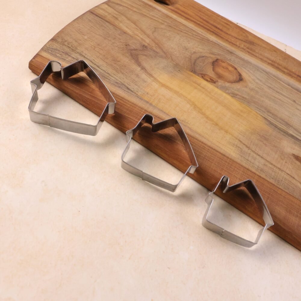 Stainless Steel House Shape Cookie Cutter Set – 3 Durable Baking Molds