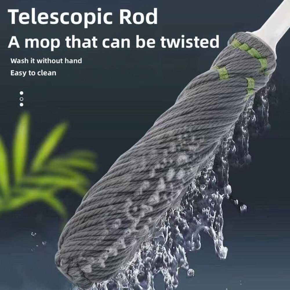 Self Wringing Mop – Stainless Steel Handle for Easy Floor Cleaning