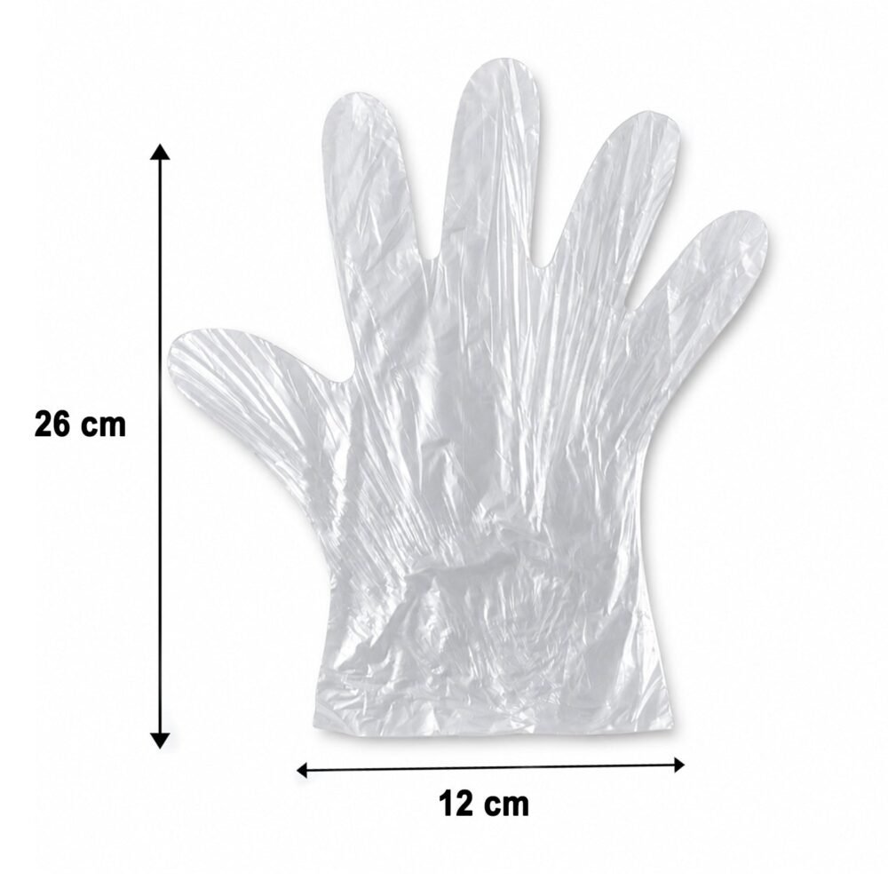 Disposable Plastic Gloves – 100 Pc, Clear, Food & Cleaning Use