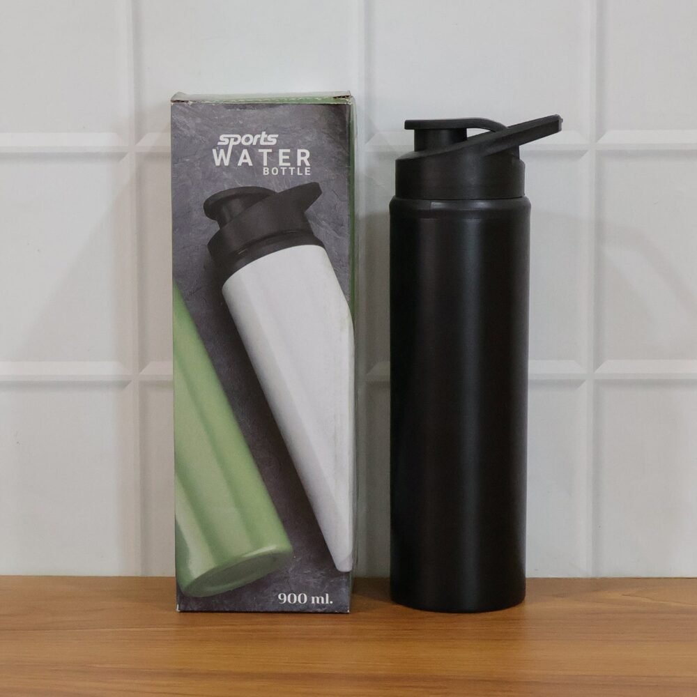 Stainless Steel Sports Water Bottle – 900ml, Leakproof & Durable