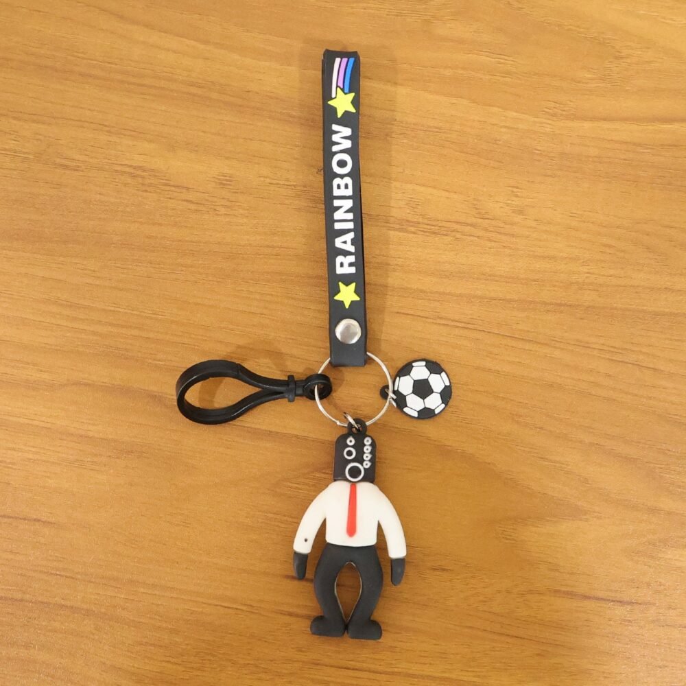 Rainbow Keychain – Colorful Cartoon Football Boy Accessory