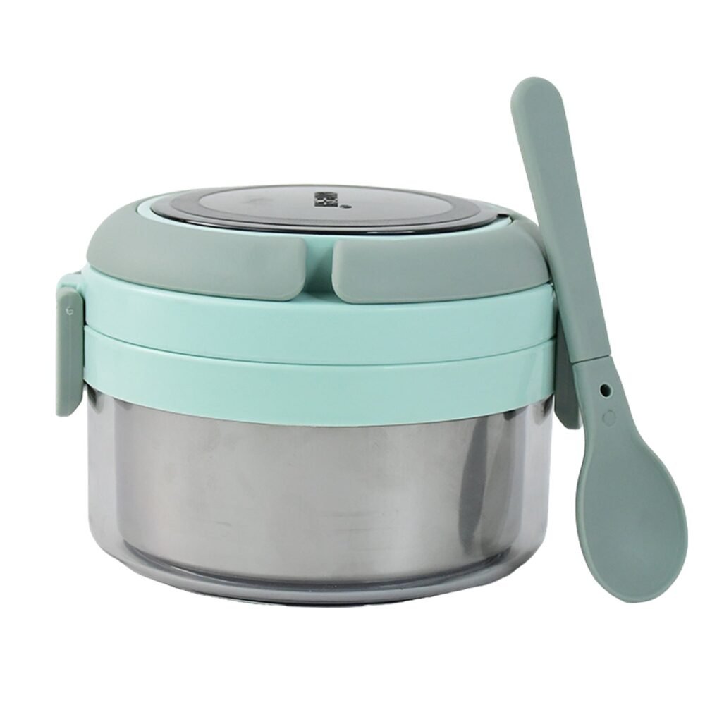 Insulated Lunch Box 400ml – Leakproof Stainless Steel Tiffin with Folding Spoon
