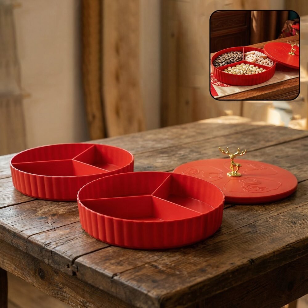 Dry Fruit Serving Tray – 2 Layer Multipurpose Snack Organizer