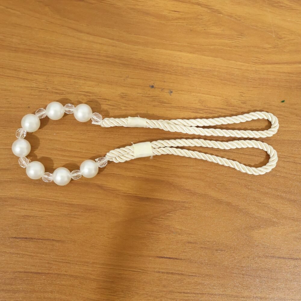 Pearl Beaded Curtain Tieback – Elegant No-Drill Decorative Holder