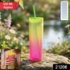 Gradient Plastic Drinking Tumbler – Reusable & Spill Proof