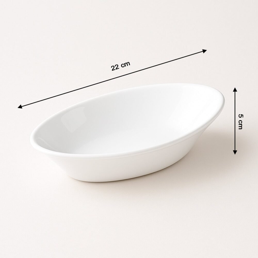 Marin Oval Serving Bowl – Deep, Elegant White Plastic Bowl