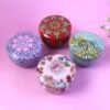 Mandala Printed Metal Candle Container – Reusable 4 Piece Set