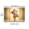 Ganesha Religious Wall Art – Vibrant 3 Panel MDF Frame