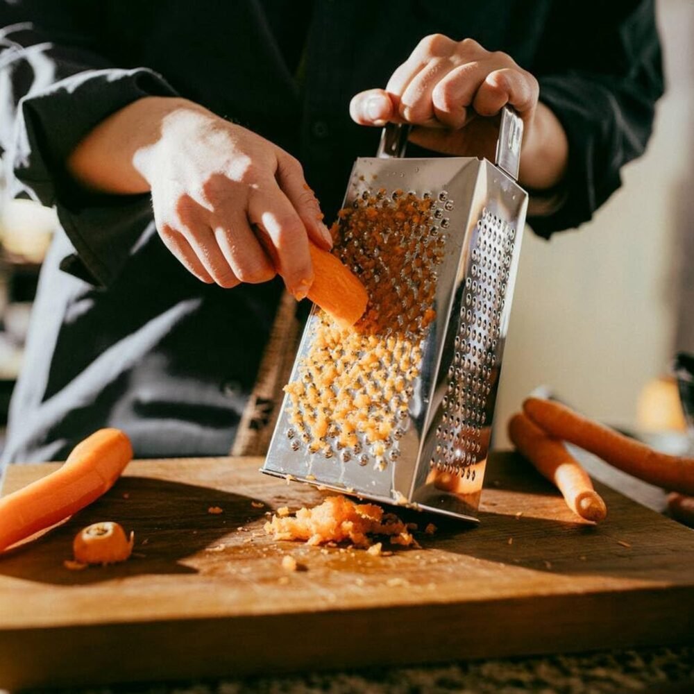 Stainless Steel 5-in-1 Grater and Slicer – Durable Kitchen Tool