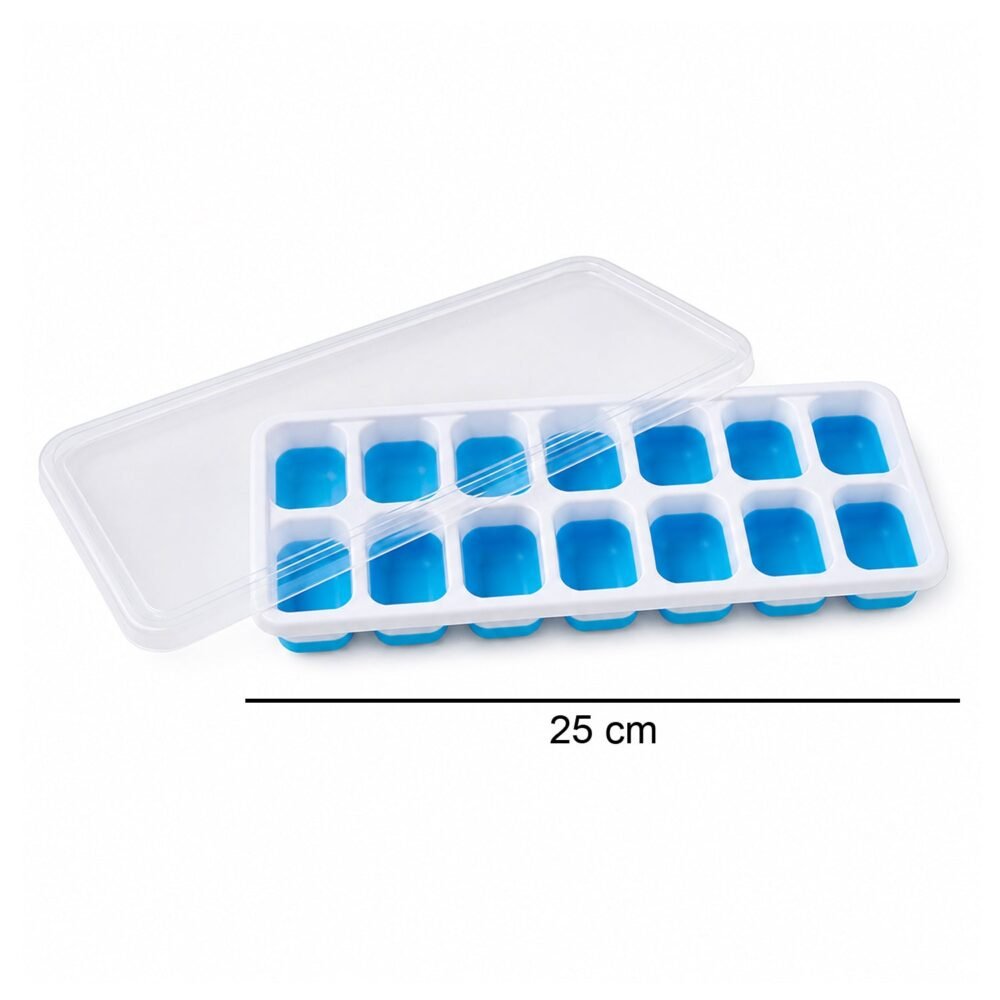 Multipurpose Plastic Ice Cube Tray – 14-Grid with Lid for Easy Freezing