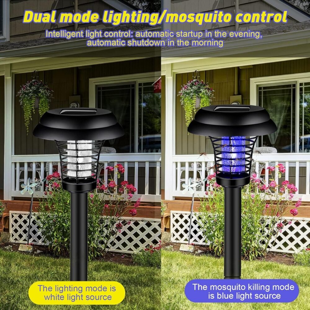 Solar Mosquito Trap Light – UV LED Solar Powered Bug Zapper