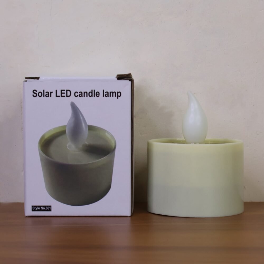 Solar Powered LED Flameless Candle – Safe Warm Glow for Decor