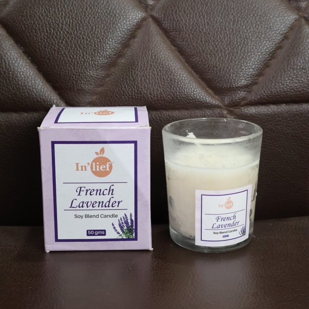 French Lavender Soy Candle – Relaxing Aromatherapy Jar 50g