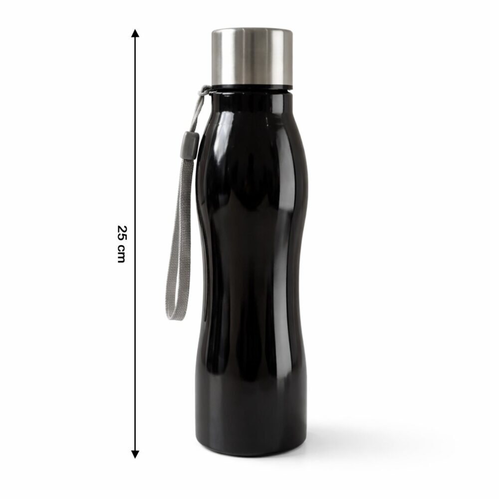 Stainless Steel Water Bottle – 600ml Leakproof with Carry Strap