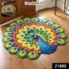 Peacock Design Floor Mat – Vibrant and Soft Home Decor
