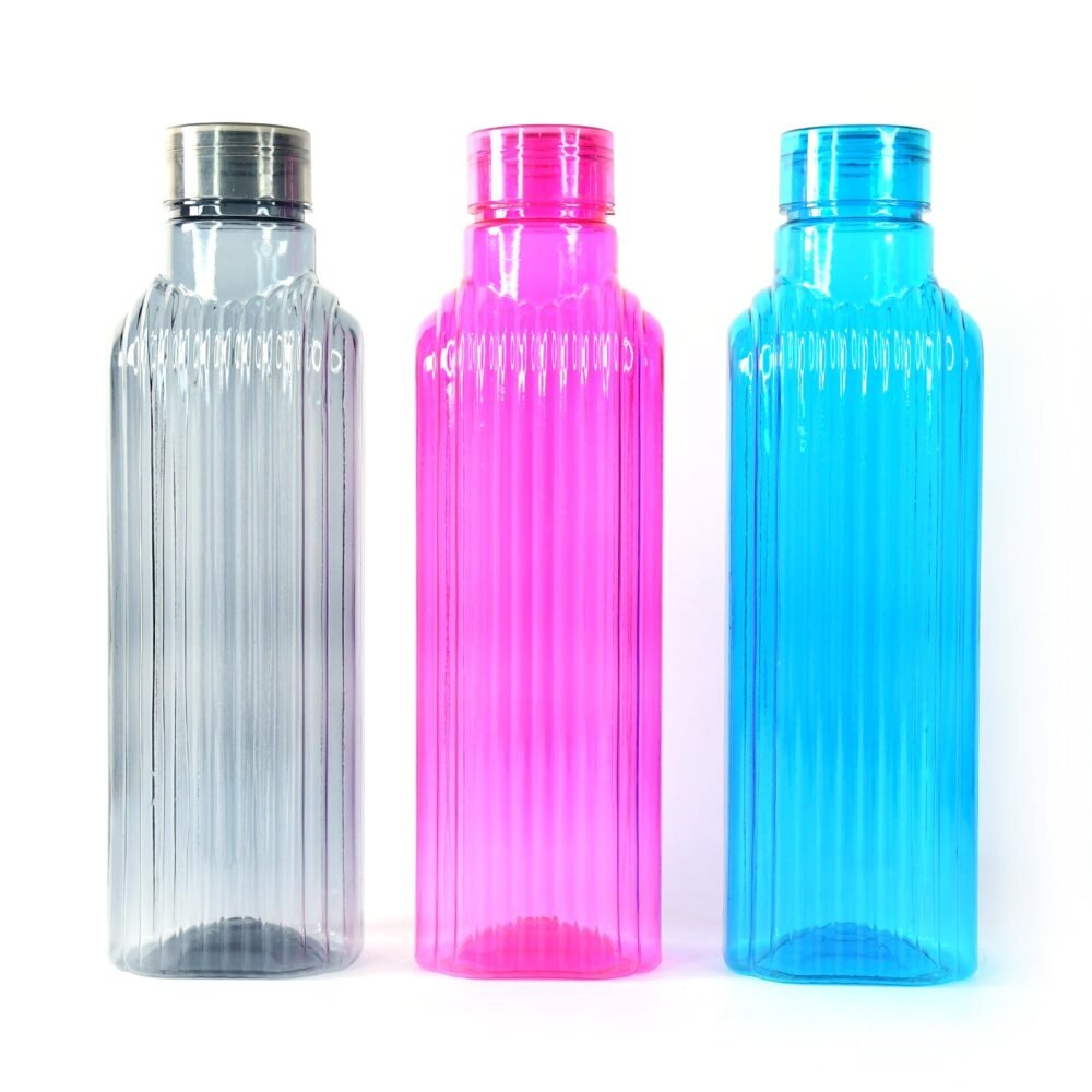 Transparent Fridge Water Bottles – Set of 3 BPA-Free Plastic