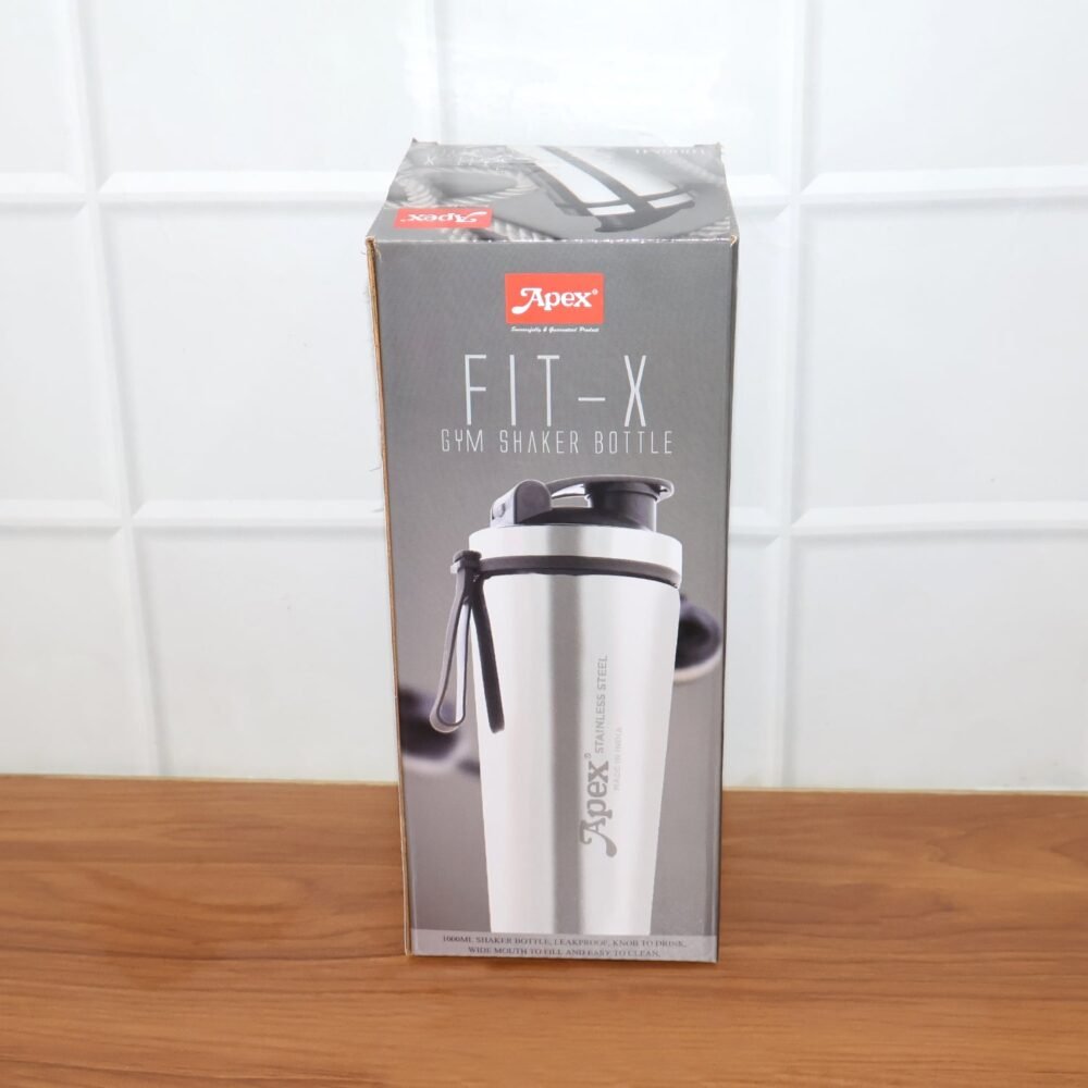 Stainless Steel Gym Shaker Bottle – 1000ml Leak-Resistant Flip Lid
