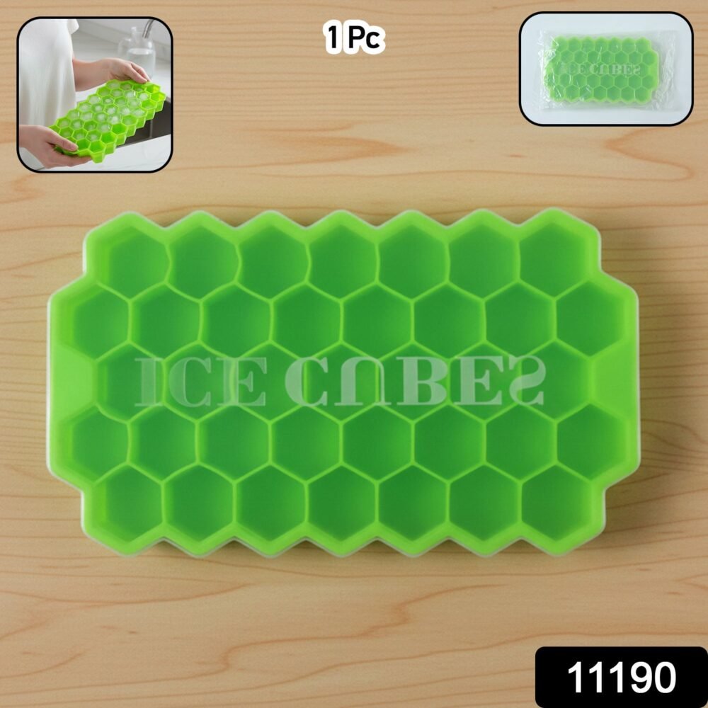 Honeycomb Silicone Ice Cube Tray with Lid – Hexagon Shape Design