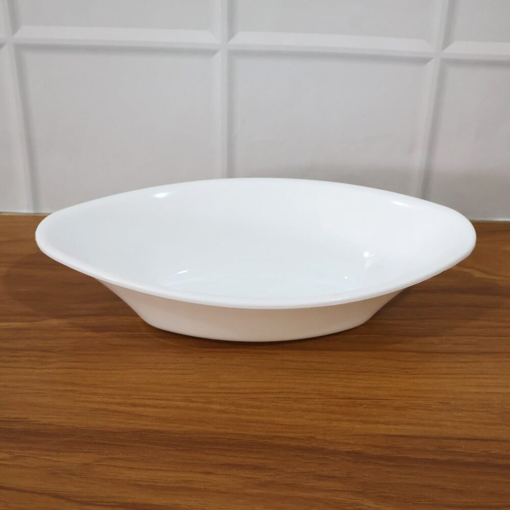 Marin Oval Serving Bowl – Deep, Elegant White Plastic Bowl