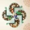Golden Swastik Shubh Labh Wall Hanging – Ganesh Idol Decor for Prosperity