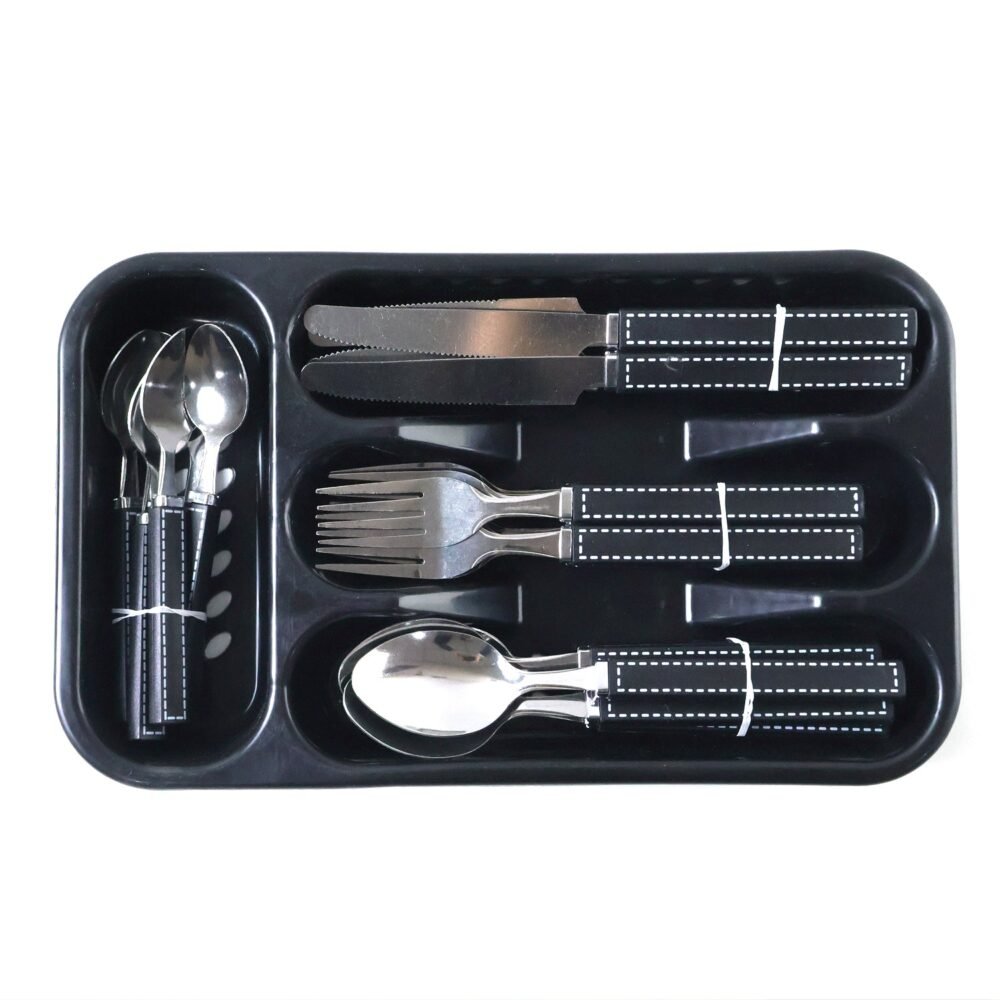 09_48550c9e-5180-4236-a658-d674efc0053f.jpg Stainless Steel Cutlery Set – 24-Piece with Plastic Handles & Tray
