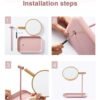 09_Vanity-Mirror.jpg Tabletop Makeup Mirror – Modern Round Frame with Wooden Finish