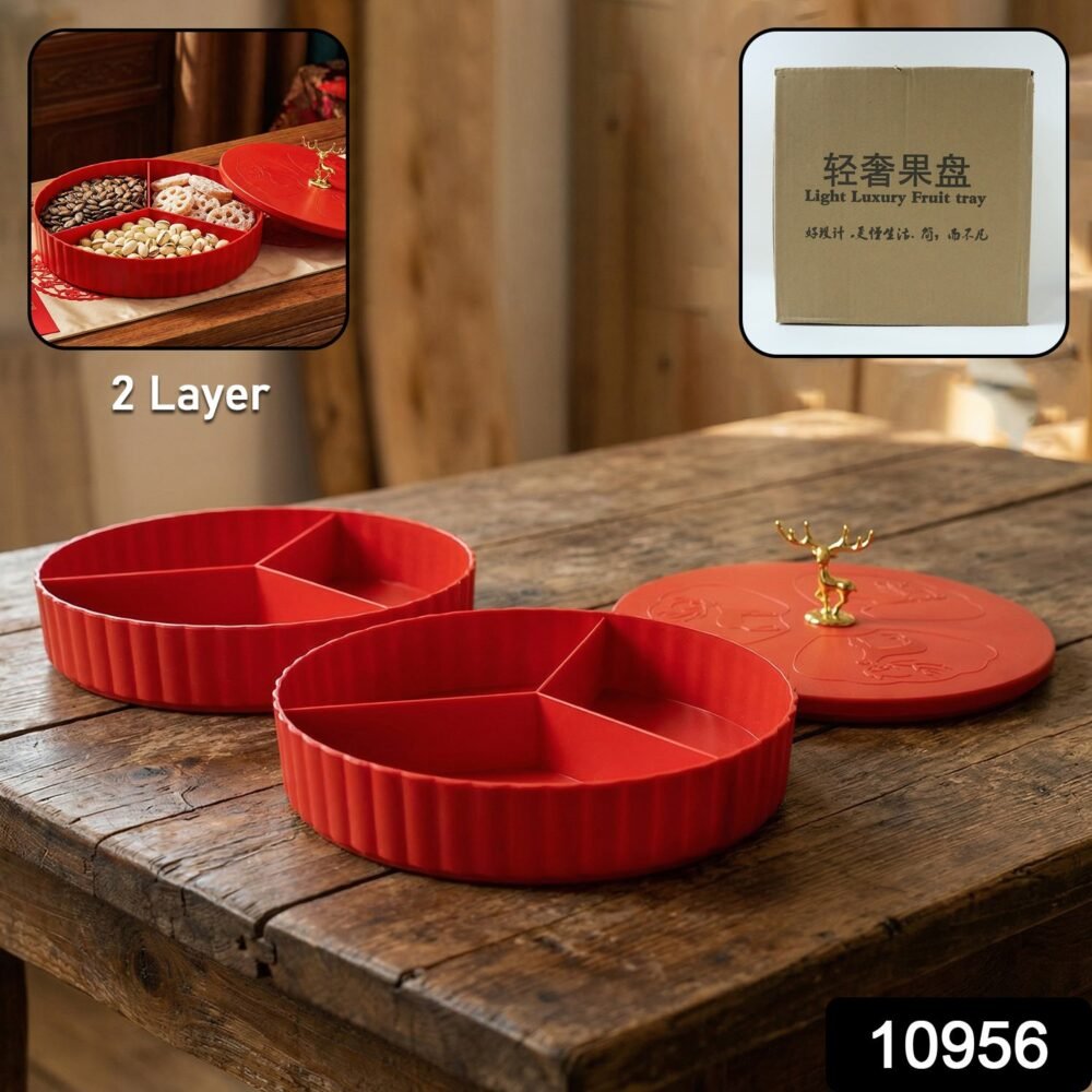 Dry Fruit Serving Tray – 2 Layer Multipurpose Snack Organizer