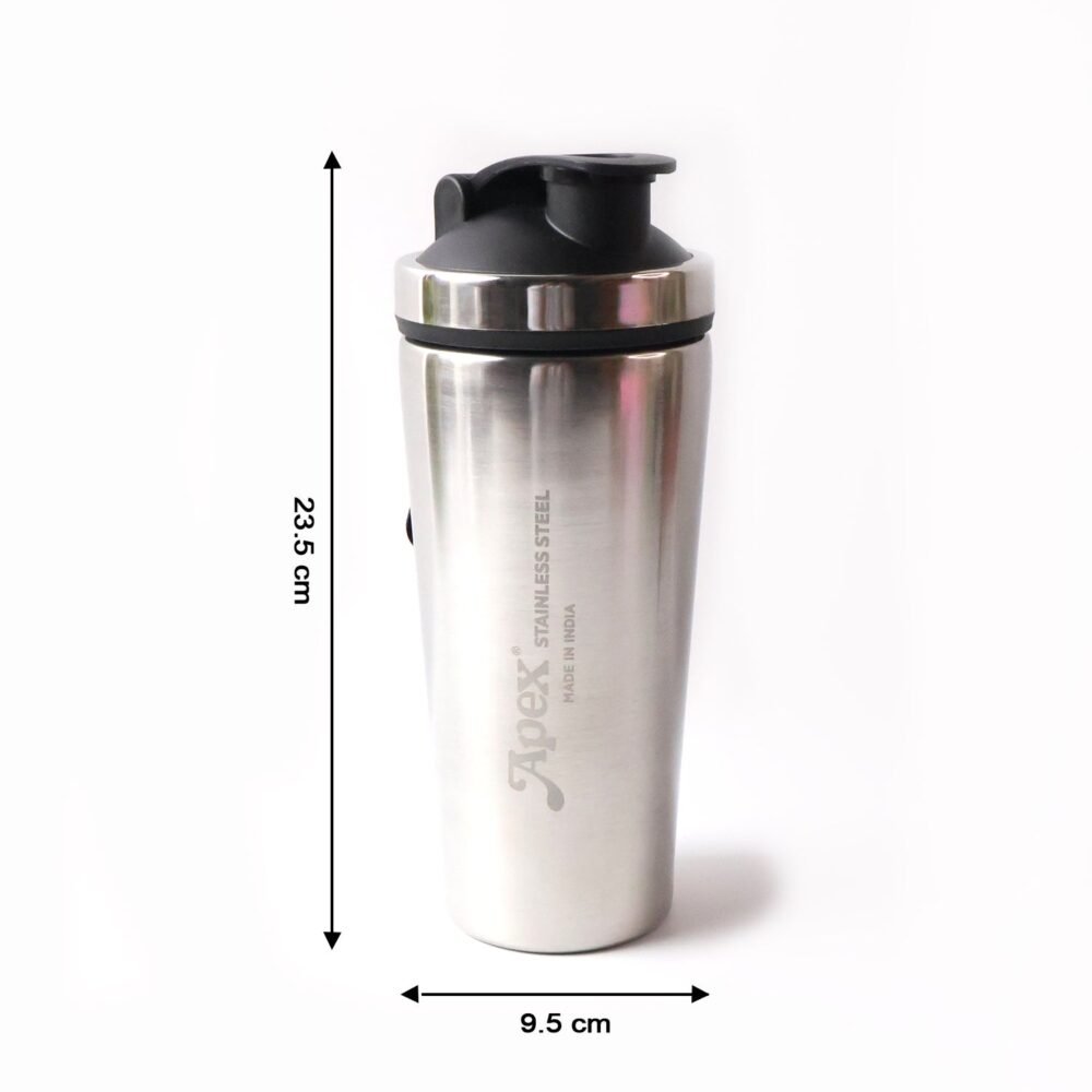 Stainless Steel Gym Shaker Bottle – 1000ml Leak-Resistant Flip Lid