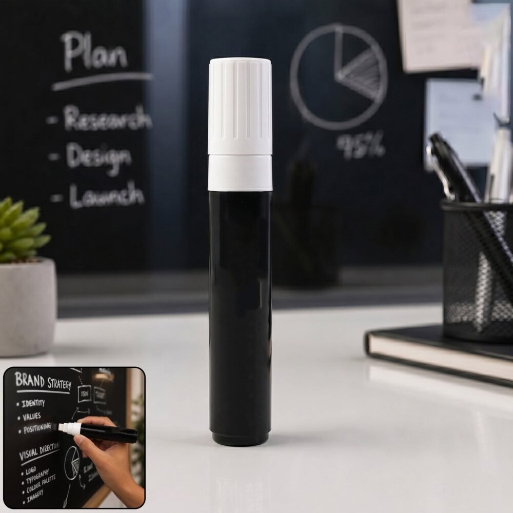 0bf5fa0c-6b36-4445-946b-a5c78111c6de.jpg Black Chalk Marker Pen – Liquid Erasable for Chalkboard & Glass