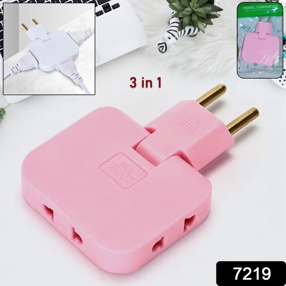 Foldable Wall Plug Adapter – 3-in-1 Compact Travel Socket | Tetherix