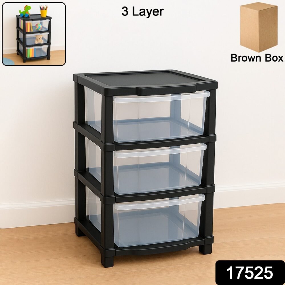 Transparent 3-Layer Drawer Organizer – Smooth Pull-Out Storage