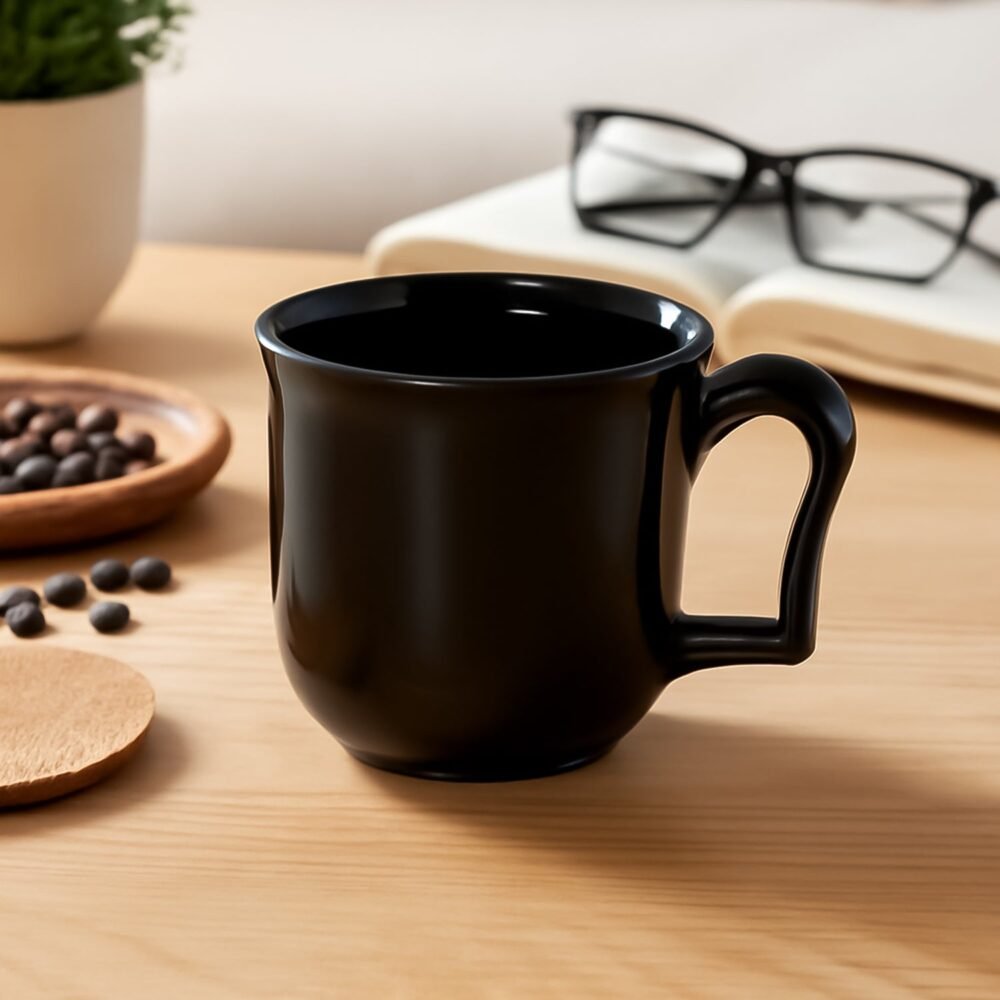 Plastic Coffee Mug – Durable Black Reusable Tea Cup | Mug Wala