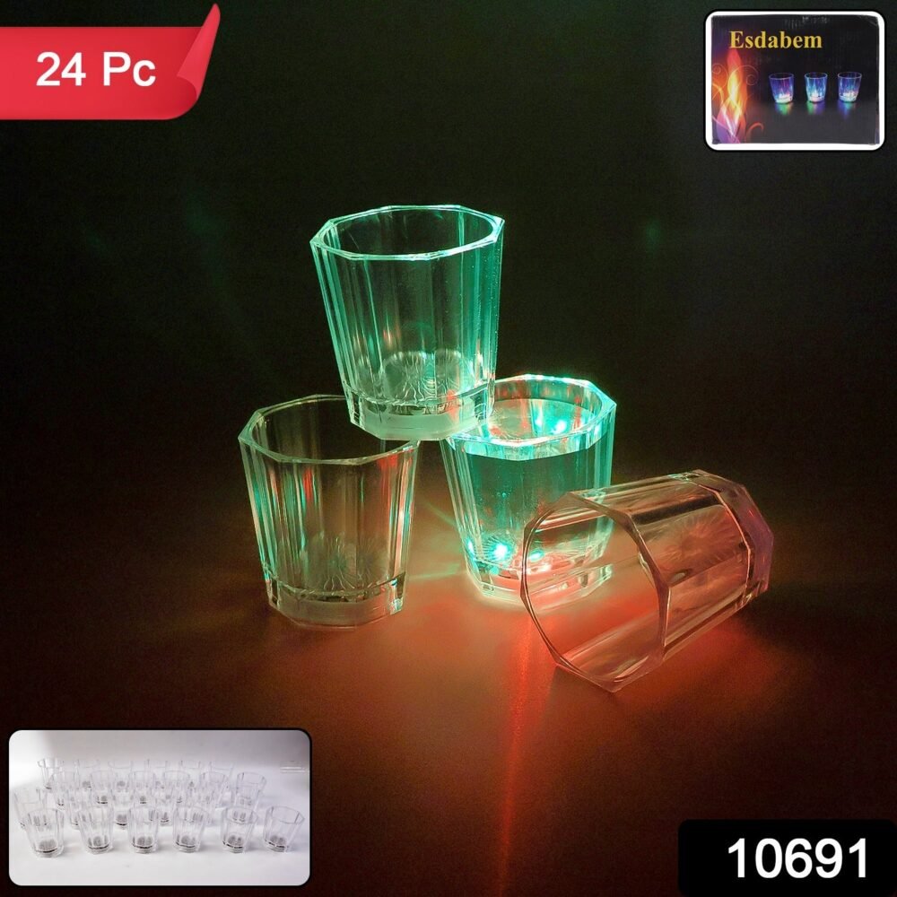 10510691-98Pc-DD_10691-Av709Gm-Sv709Gm.jpg LED Light-Up Shot Glass Set – Vibrant Party Drinkware 24 Pc