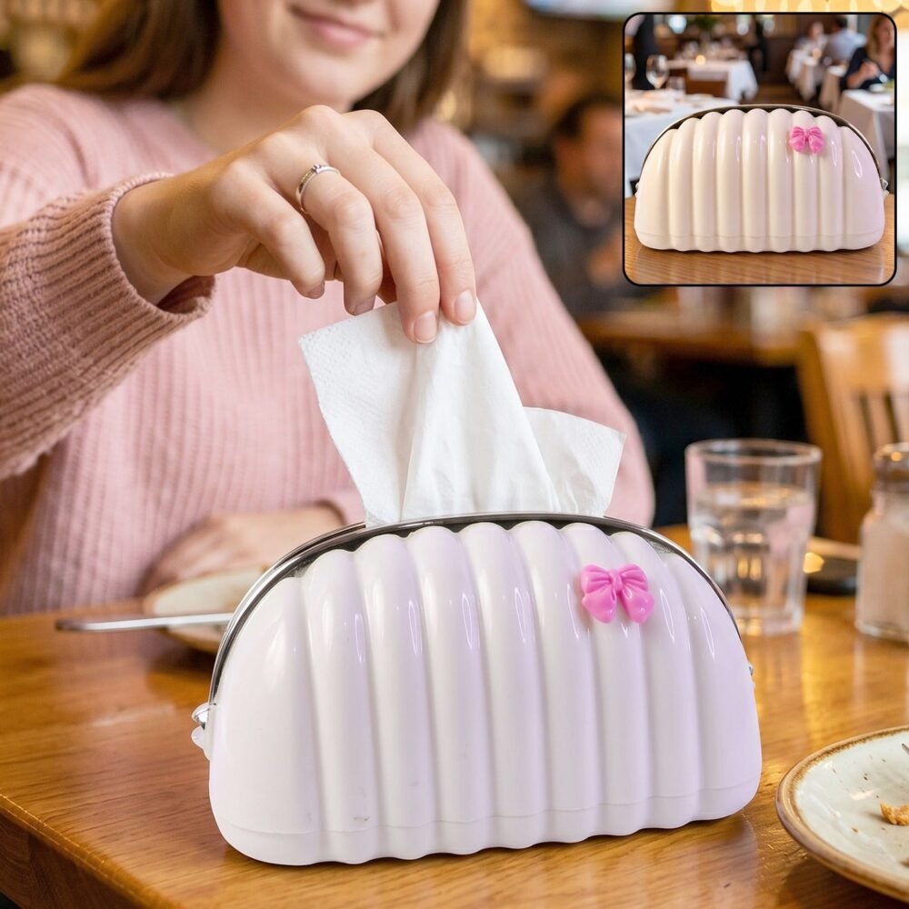 108612.jpg Shell Shape Tissue Dispenser – Elegant Decor for Home & Car