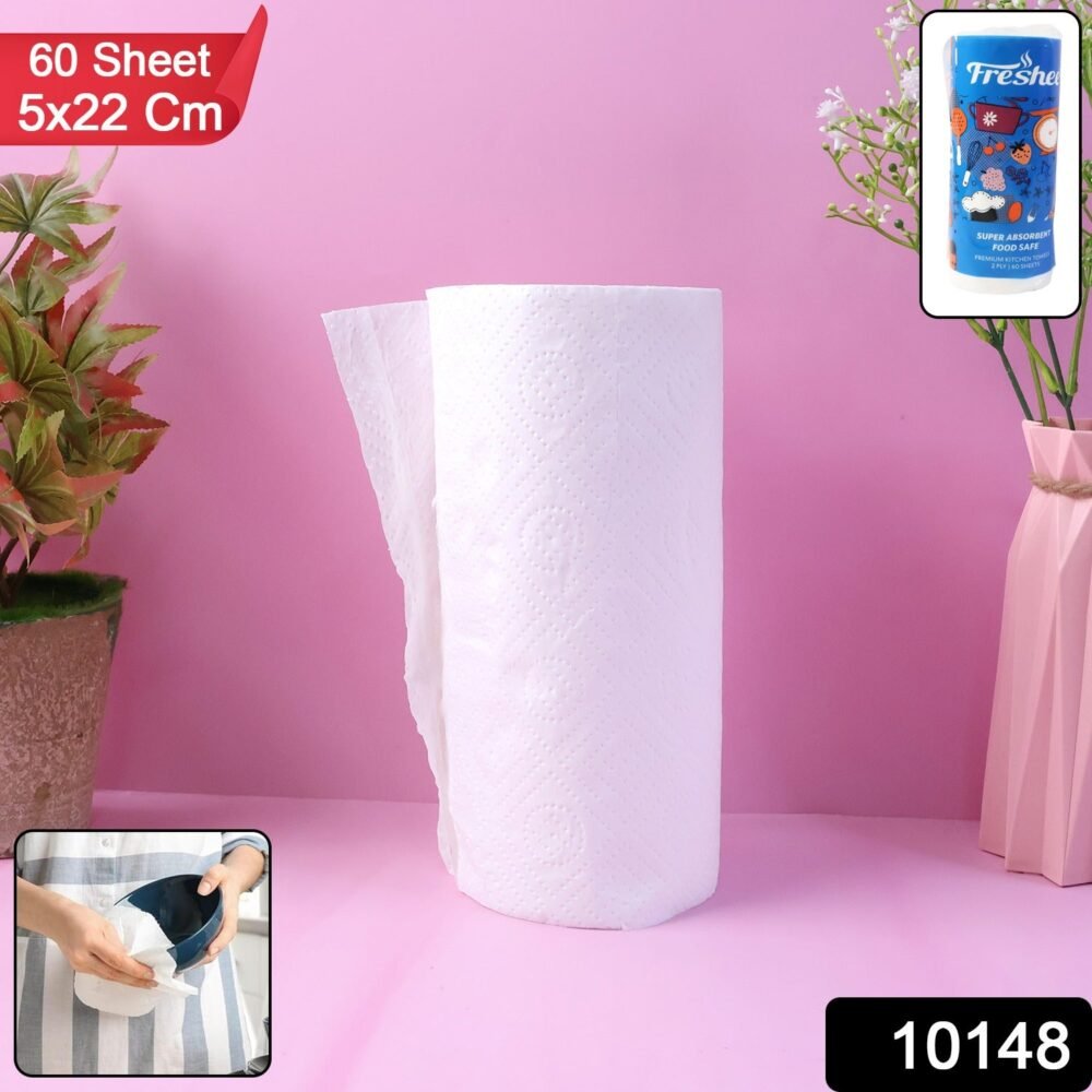 Kitchen Paper Towel Roll – 60 Super Absorbent Sheets