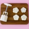 Mooncake Press Mold – 4 Floral Stamps for Perfect Baking