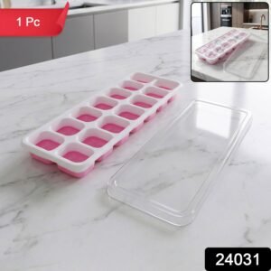 Plastic Ice Cube Tray – Durable with Lid for Easy Freezing