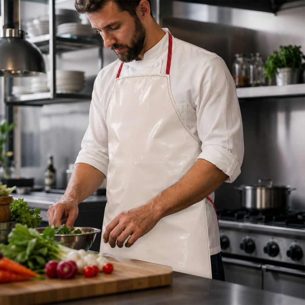 Waterproof Kitchen Apron – Full Coverage & Adjustable Fit for Cooking