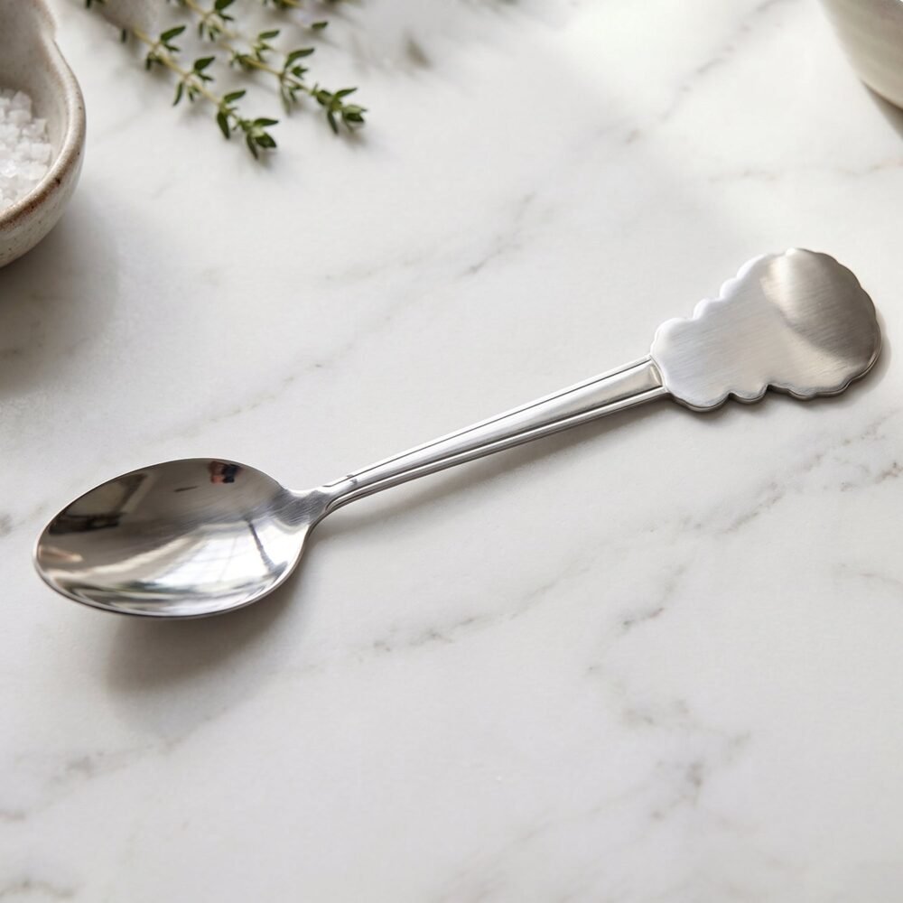 Stainless Steel Dinner Spoon – Elegant Carved Handle for Daily Use