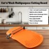 Cut 'n' Wash Multipurpose Cutting Board – Integrated Strainer & Knife
